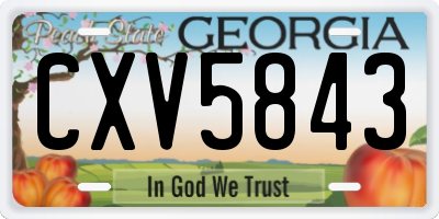 GA license plate CXV5843