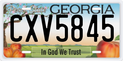 GA license plate CXV5845