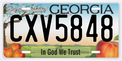GA license plate CXV5848