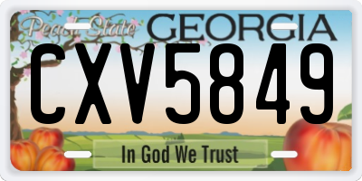 GA license plate CXV5849