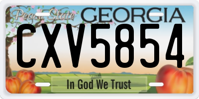 GA license plate CXV5854