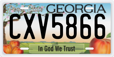 GA license plate CXV5866