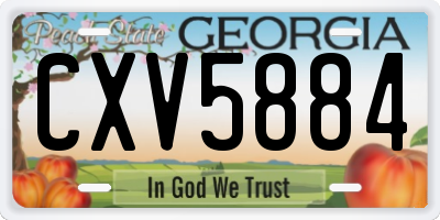 GA license plate CXV5884