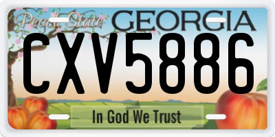 GA license plate CXV5886