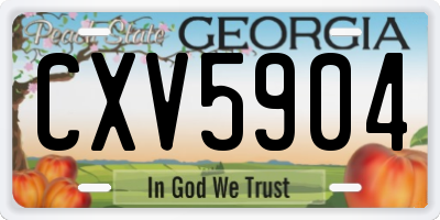 GA license plate CXV5904