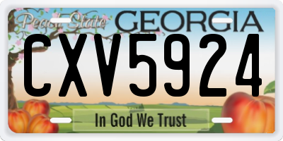 GA license plate CXV5924