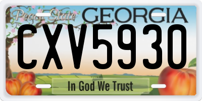 GA license plate CXV5930