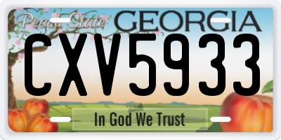 GA license plate CXV5933