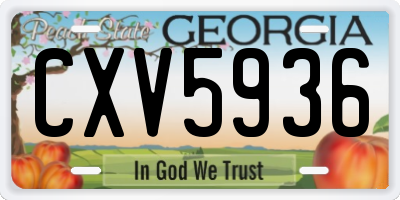 GA license plate CXV5936