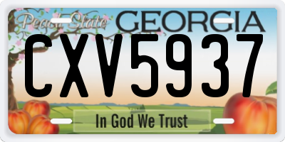 GA license plate CXV5937