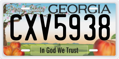 GA license plate CXV5938
