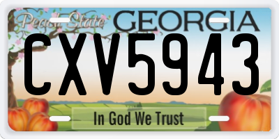 GA license plate CXV5943