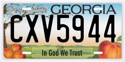 GA license plate CXV5944