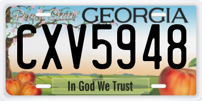 GA license plate CXV5948