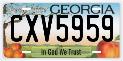 GA license plate CXV5959