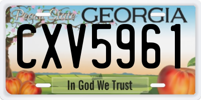 GA license plate CXV5961