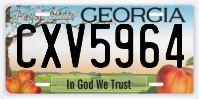 GA license plate CXV5964