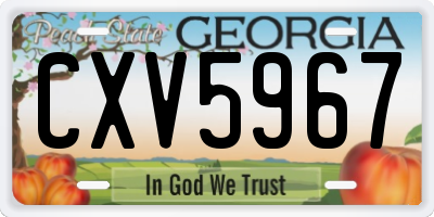 GA license plate CXV5967