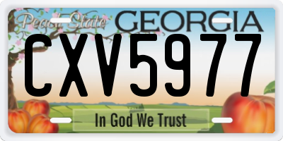GA license plate CXV5977