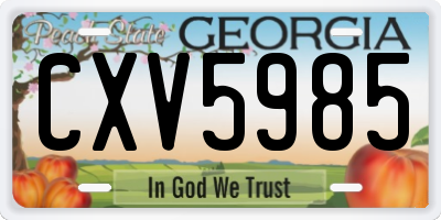GA license plate CXV5985