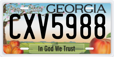 GA license plate CXV5988