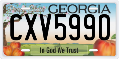 GA license plate CXV5990