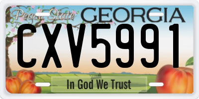 GA license plate CXV5991