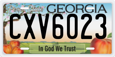 GA license plate CXV6023