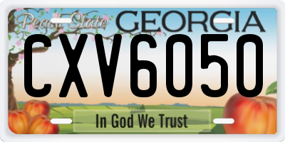 GA license plate CXV6050