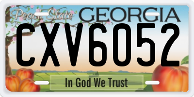 GA license plate CXV6052