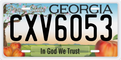 GA license plate CXV6053