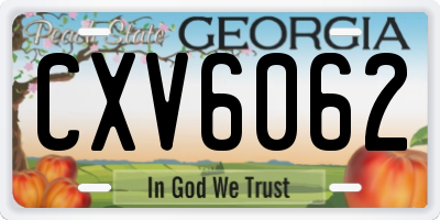 GA license plate CXV6062