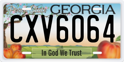 GA license plate CXV6064