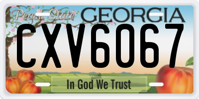 GA license plate CXV6067