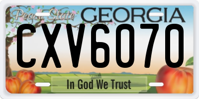 GA license plate CXV6070