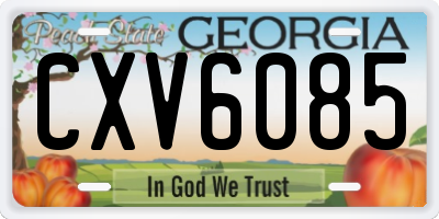 GA license plate CXV6085