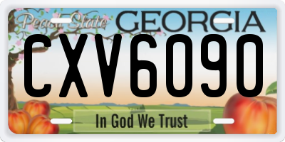 GA license plate CXV6090