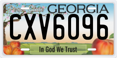 GA license plate CXV6096