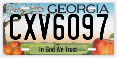 GA license plate CXV6097