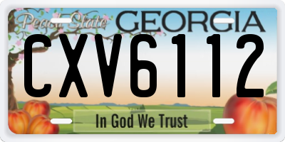 GA license plate CXV6112