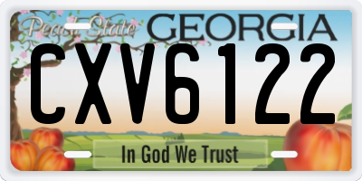 GA license plate CXV6122