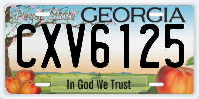 GA license plate CXV6125