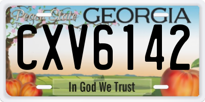 GA license plate CXV6142