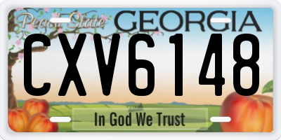 GA license plate CXV6148