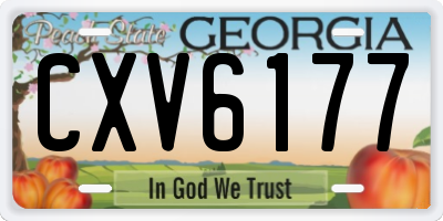 GA license plate CXV6177