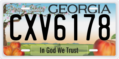 GA license plate CXV6178