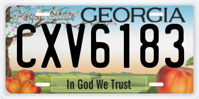 GA license plate CXV6183