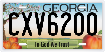 GA license plate CXV6200