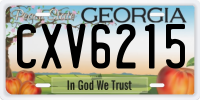 GA license plate CXV6215