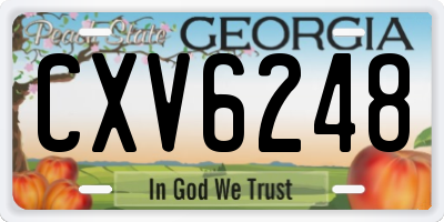 GA license plate CXV6248